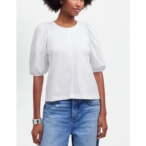 Madewell Puff Sleeve Tee Women S White Casual Elevated Basic Minimalist